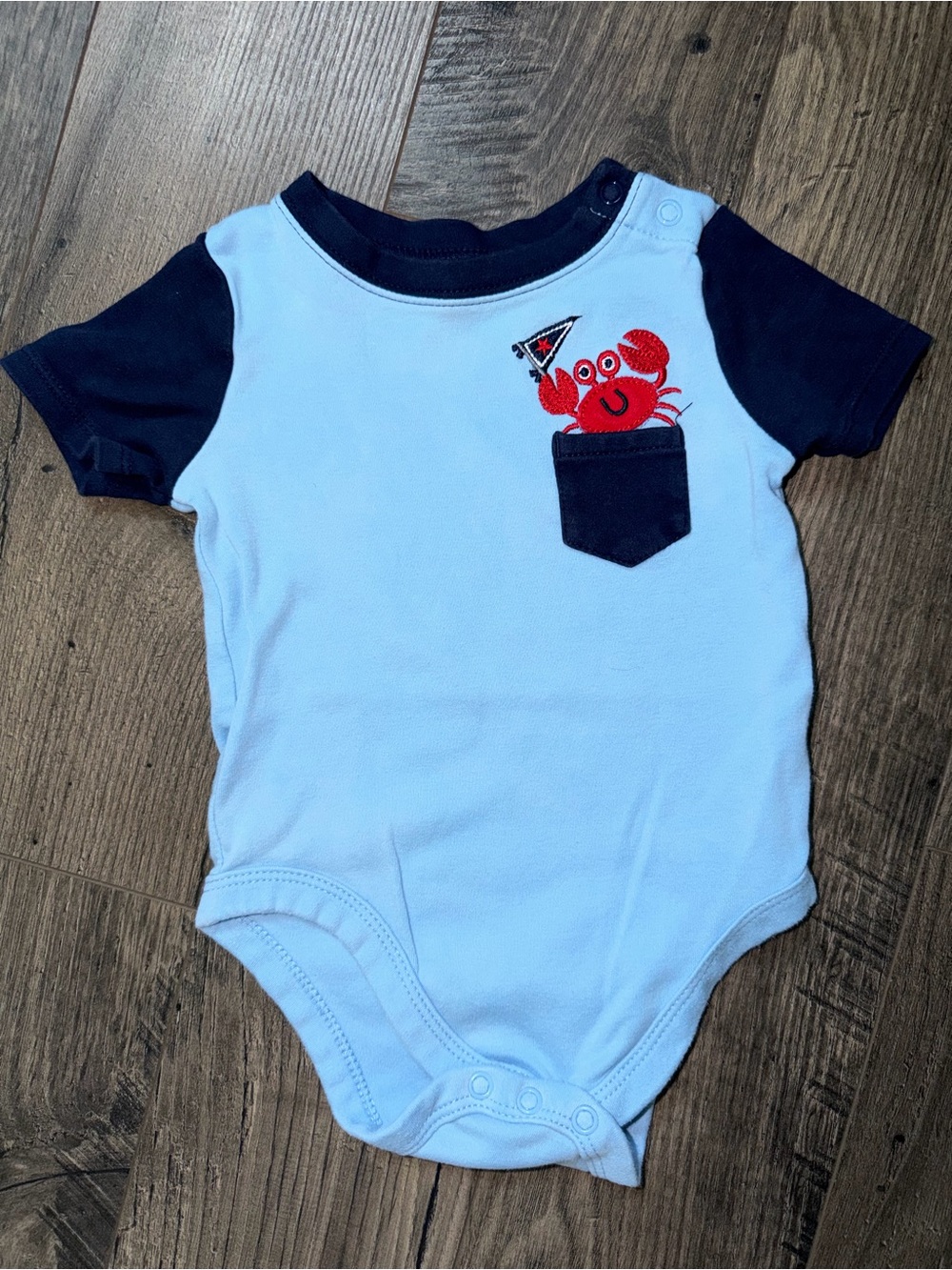 Toddler Short-Sleeve Crab Pocket One-Piece